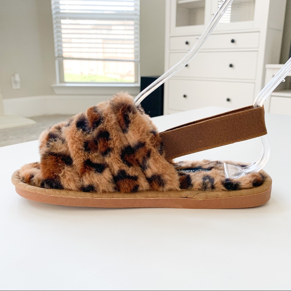 ❌SOLD❌ J. Mark Leopard Fluffy Slides Mellow-01 - Picture 3 of 8